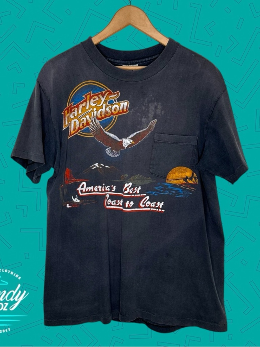 Vintage 80s Harley Davidson Single Stitch Tee Shirt - Picture 3 of 7